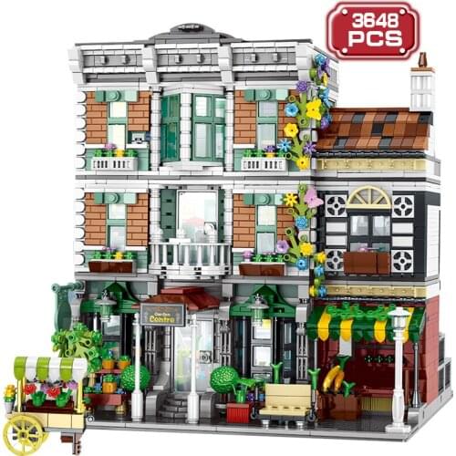 Creator 3648pcs Garden Center Street View Building Blocks Expert Assembly House Model Bricks Construction Toys for Kids Adult