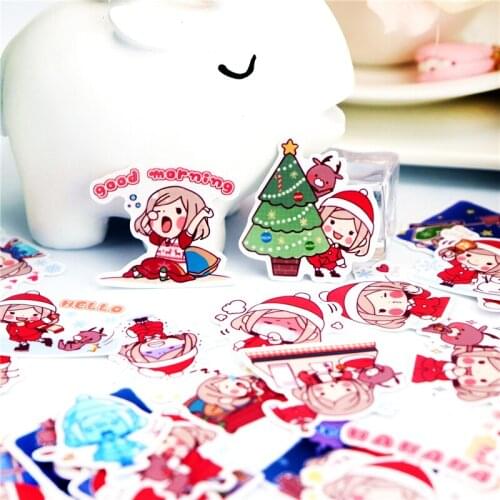 40pcs cute Christmas girl stickers Travel Funny JDM Stickers for DIY Sticker on Suitcase Luggage Laptop Bicycle Skateboard Car
