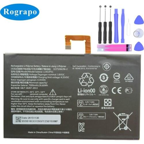 7000mAh L14D2P31 Replacement Battery For Lenovo Tab 2 A7600-F A10-70F Tab2 A10-70 A10-70L Tab2 a10-30 Phone Bateria