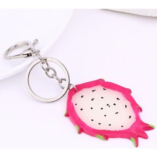 8 Styles! Fresh Fruit Keychain Apple/ Watermelon/ Lemon/ Orange/Pitaya/ Kiwifruit Keyrings Key Holder
