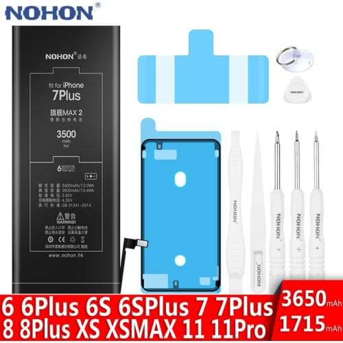 NOHON Battery For iPhone 7 6S 6 Plus iPhone7 iPhone6 iPhone6S Replacement High Capacity Bateria 7Plus 6Plus 6sPlus Free Tools