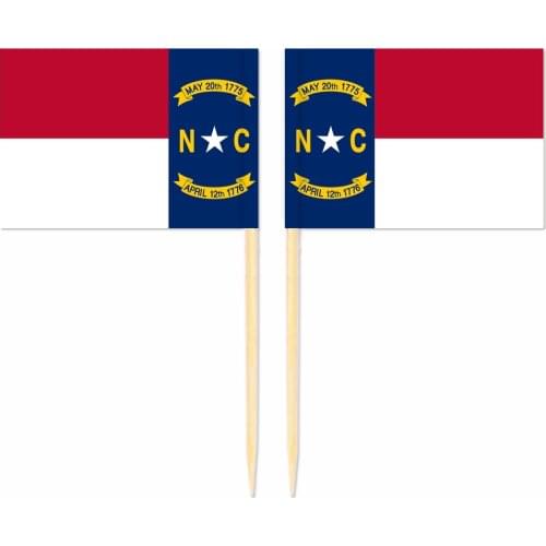 America North Carolina Toothpick Flag United States 3.5X2.5CMCake Topper Party Cupcake Wedding Lovely Baking Dessert Decorations