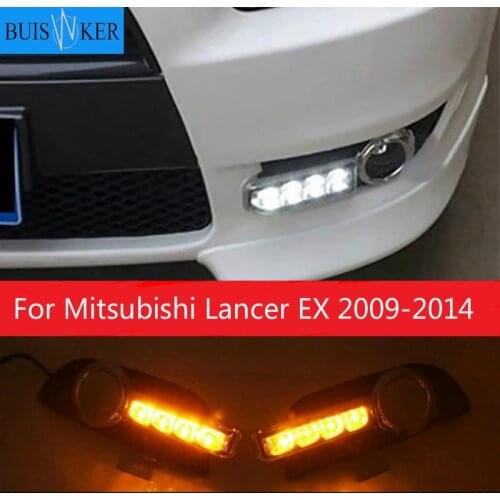 Car 1 Set For Mitsubishi Lancer EX 2009 2010 2011 2012 2013 2014 LED DRL Daytime Running Lights Daylight Fog Head Lamp