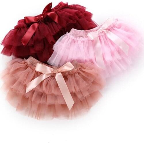 2019 Summer Lovely Newborn Ball Gown Mesh Skirt Girls Tutu Skirt Pettiskirt 3 Colors Girls Ballet Dance Skirts for 0-24M Baby
