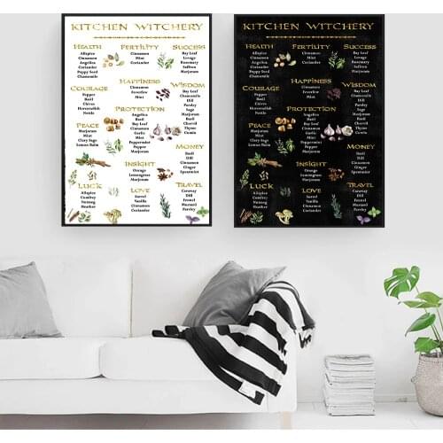 Garlic Food Menu Chart Canvas Painting Kitchen Poster Print Wall Art Decoration Picture Dinging Room Restaurant Witchy Decor