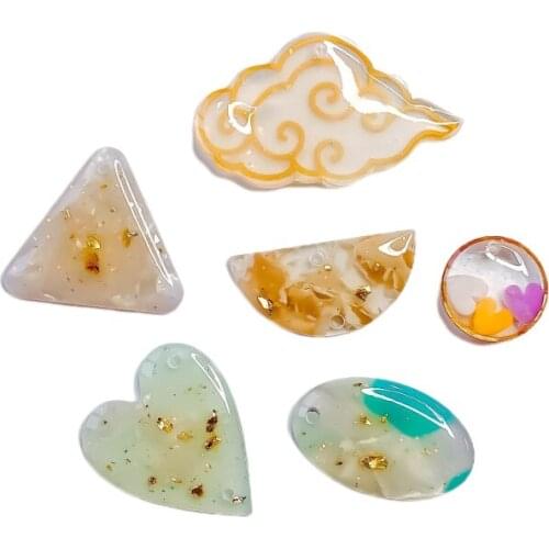 DIY Acrylic Resin Vintage Eardrop Pendant Cloud Geometry Jewelry Making Supplies Wholesale Earring Charms Accessories 8pcs