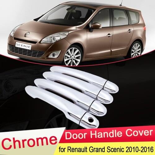 For Renault Grand Scenic III XMOD 2010 2011 2012 2013 2014 2015 2016 Chrome Door Handle Cover Exterior Car Stickers Accessories