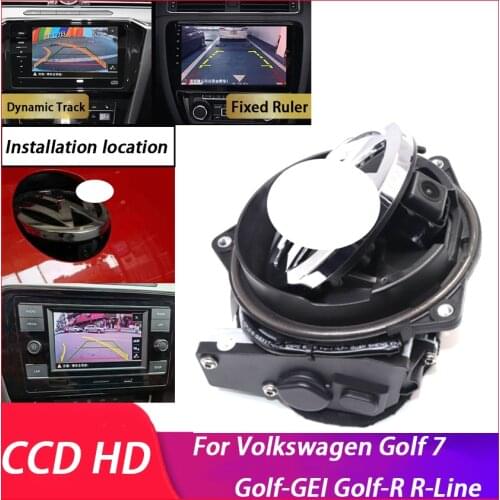For Volkswagen Emblem Logo CCD Car Rear View Camera For Volkswagen Golf 7 Golf-GEI Golf-R R-Line Badge Flipping Reverse Camera