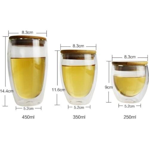 Double Tea Cup With Lid Whiskey Wine Shot Big Beer Coffee Drink Accessories