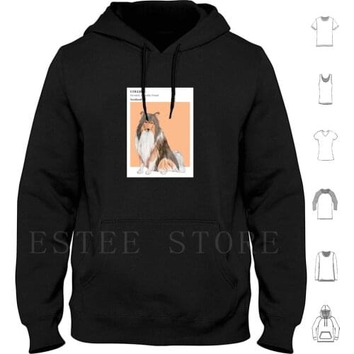 Rough Collie Watercolour Polaroid Hoodies Collie Rough Collie Collie Collie Mom Collie Dad Collie Grandma Collie