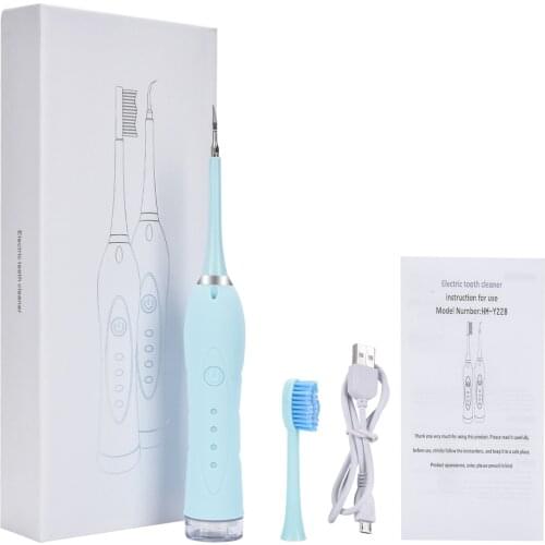 2 in 1 Teeth Whitening Cleaning Tool Dental Tartar Scraper High Frequency Vibration Electric Calculus Remover Tooth Stain Eraser