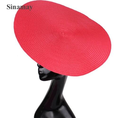 Wholesale multicolours 35cm Round straw base Disc Fascinator Base for millinery fascinator sinamay fascinator vintage party hat
