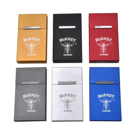 HORNET Metal Cigarette Case Cigarette Box Thin Fashion Pipe Personality Cigaret Case Aluminum Gift Box