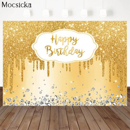 MOCSICKA Birthday Party Background Bright Rhinestone Decoration Style Child Portrait Photo Background Photography Banner