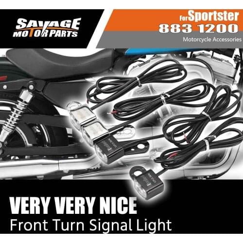 Motorcycle Accessories Front Turn Signal Light For Sportster 883 883L 1200 X L V T R N C Superlow 12V LED Mini Indicator Lamp