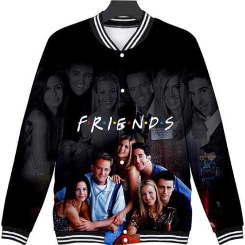 FRIENDS TV Show 3D Printed Sweatshirt Baseball Jacket men/women Coat Autumn Winter fashion brand Oversize Jackets Clothes