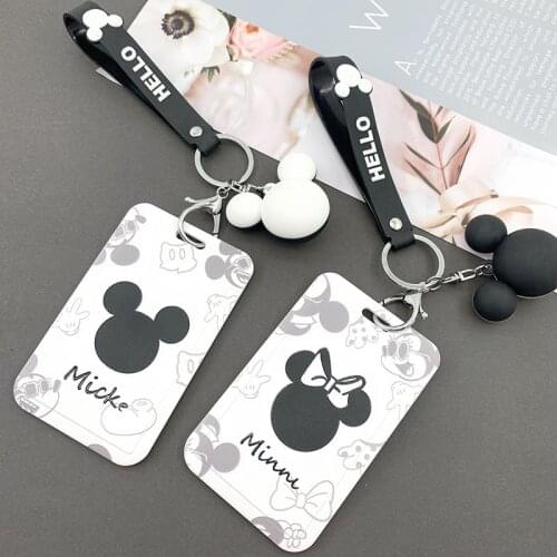 Disney Cute Mickey Cartoon Card Set Student Meal Card Bag Campus Entrance and Exit Forbidden Badge Certificate Set Bus Card Bag