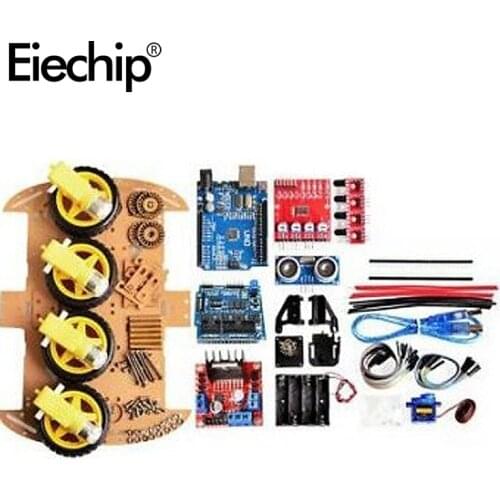 1/set New TT motor 2WD Smart Robot Car Chassis Kits,Speed Encoder Battery Box 4WD Ultrasonic module For Arduino kit