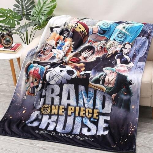 Anime One Piece Flannel Blanket Adult Fashion Quilts Home Office Washable Duvet Casual Kids Girls Sherpa Blanket Custom