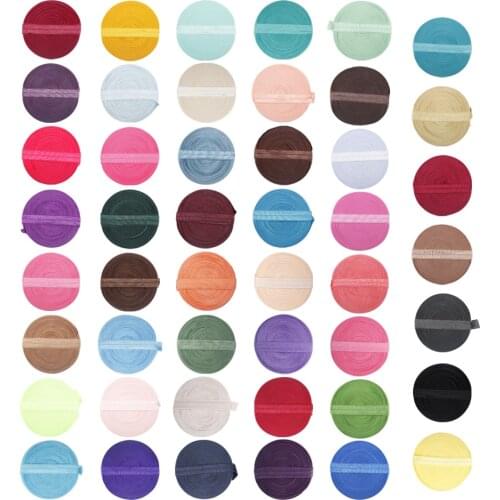 50Y/bag 15mm Wholesale FOE Elastic Band Colorful Polyester Ribbon Handmade Craft Material DIY Dolls Clothes Basic Accessories