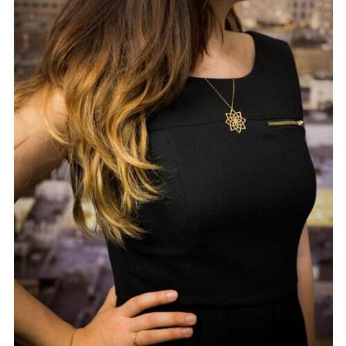 Wholesale sacred geometry jewelry geometric flower necklace--12pcs /lot