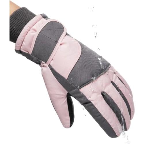 Unisex Adults Gloves Waterproof Thickened Winter Gloves for Cycling Skating Skiing Purple/Gray/Blue