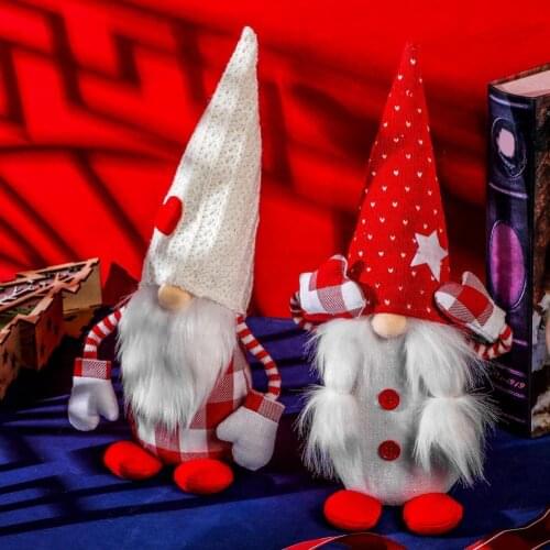 Plush Doll Small Soft Lovely Christmas Gnome Santa Plush Toy Ornament for Home