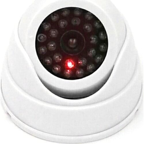 Outdoor CCTV Fake Simulation Dummy Camera Home Surveillance Security Dome Mini Camera Flashing LED Light Fake Camera Black