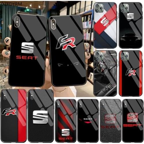 Hot Car Seat Logo FR Silicone Black Phone Case Tempered Glass For iPhone 11 Pro XR XS MAX 8 X 7 6S 6 Plus SE 2020 case
