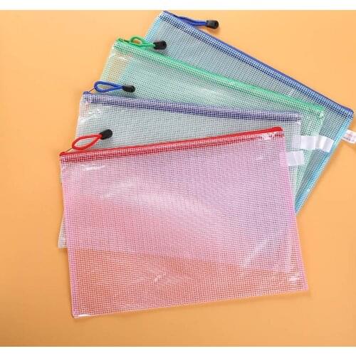 A4 Clear Plastic Zip File Bags Storage Waterproof Document Protective Pocket