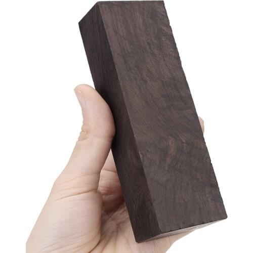 DIY Knife Handle Material Timber Rare Wood Block African Blackwood Ebony Lumber for DIY Craft Hobby Tool 12 * 4 * 2.5cm