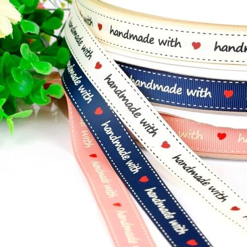 5Yards 16mm Silk Satin Ribbon Printed Handmade Design For Wedding Decoration Gift Packing Belt Sewing Accessories