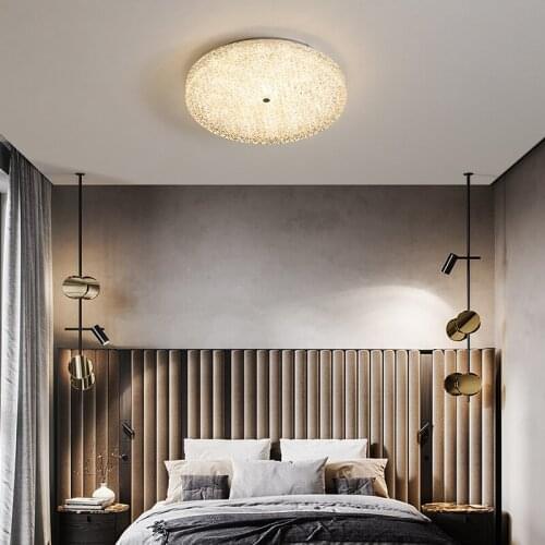 Modern LED Glass round/square Ceiling Light Fixtures For Living Room Bedroom Home Lighting Dimmable White Lamp Lustre