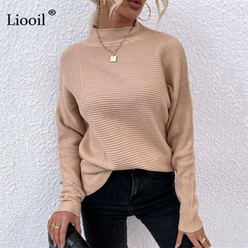 Winter Knitted Ribbed Sweater Pullover Turtleneck Women Long Sleeve Khaki Black Casual Sweater Jumper Warm Autumn Knitwear 2021