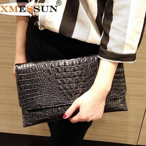 XMESSUN 2021 New Clutch Bag PU leather Evening Crocodile Pattern Handbag Women Shoulder Messenger Party Bag Drop Shipping F90