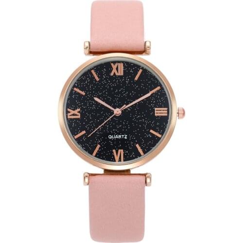 Luxury Starry Sky Women Watches Roman Scale Quartz Watch Ladies High-end Distinguish Clock Leather Watchband Wristwatch