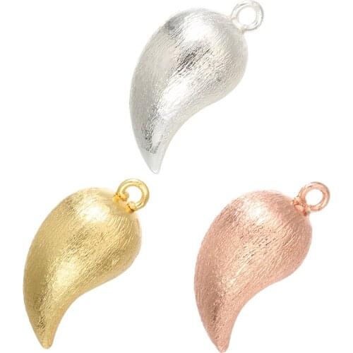 ZHUKOU 12x24mm Simple Horn Pendant for Women DIY Handmade Necklace Earrings Jewelry Accessories model:PD16