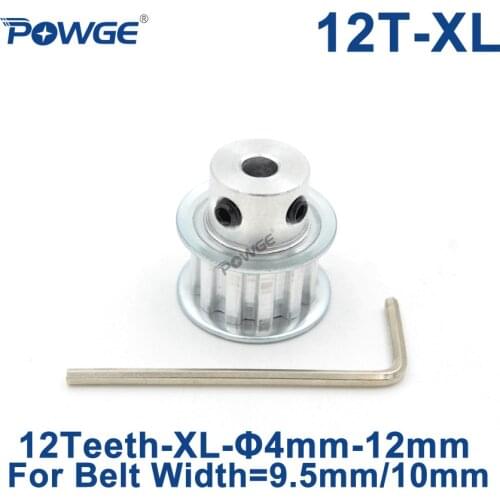 POWGE Inch 12 Teeth XL Timing pulley Bore 4/5/6/6.35/7/8/10/12mm for width 9.5mm XL Synchronous Belt 12-XL-037 BF 12teeth 12T