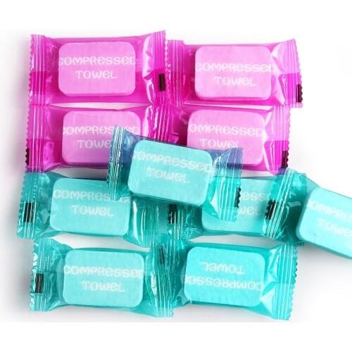 10Pcs Large Size Compressed Towel Cotton Outdoor Travel Portable Mini Magic Towels Cleaning Wipes
