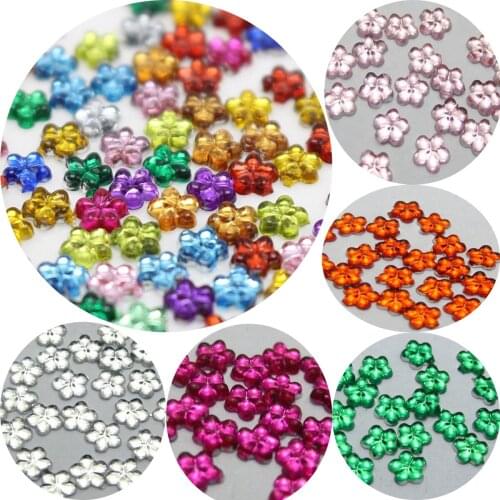1000 FlatBack Acrylic Mini Flower Gems Rhinestones 4mm Nail Art Tips