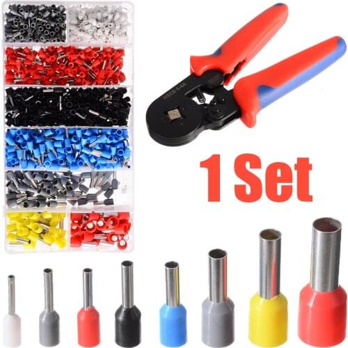 1200pcs Cable Crimp Wire Pliers with Wire Crimp Connection Terminal Hand Crimper Pliers Tool Kit
