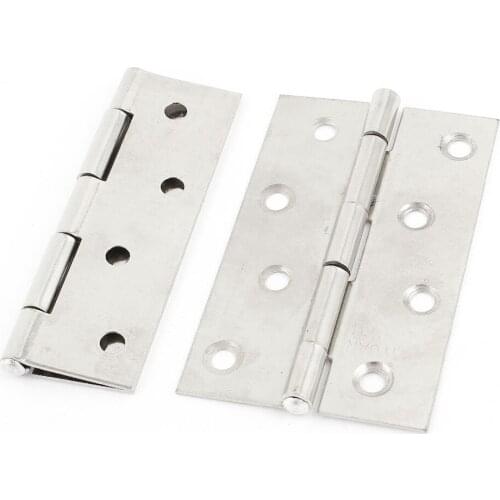 2 Pcs Cupboard Cabinet 6mm Dia Mounted Stainless Steel Folding Door Hinge B