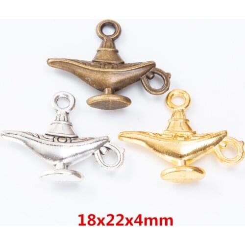 20pcs Vintage Aladdins lamp zinc alloy charms pendant DIY Bracelet Necklace metal jewelry accessories 7382