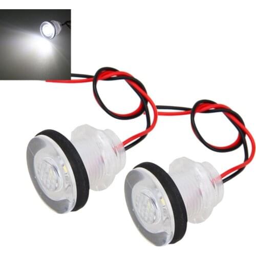 2PCSx Marine Boat Yacht RV LED Courtesy Boat Lamp Stair White Light Waterproof 12V