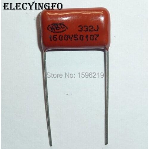50pcs CBB capacitor 332 1600V 332J 1.6KV 3300pF 3.3nF P15 CBB81 Metallized Polypropylene Film Capacitor