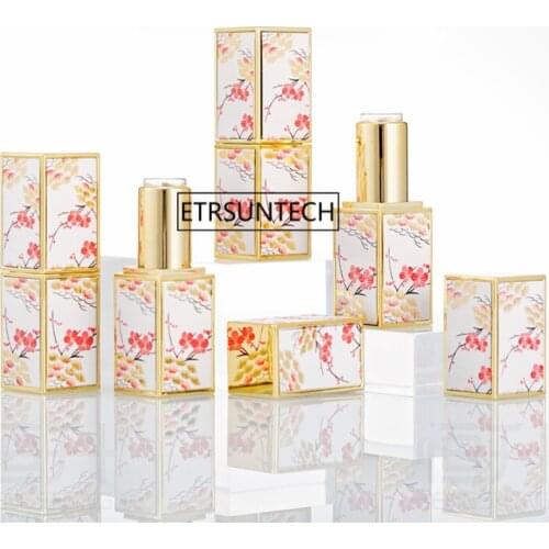 50pcs Empty Lip Balm Tube 12.1mm Empty Chinese Style Lipstick Tube Empty Plum blossom 3D Printing Lipbalm Container F2481