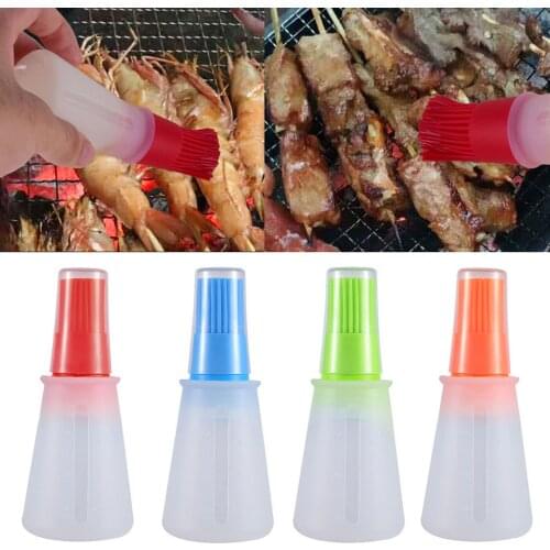 Behogar Silicone Oil Bottle Brushes, Heat-Resistant BBQ Pastry Basting Brushes with Cap for Barbecue Roasting Baking Grilling