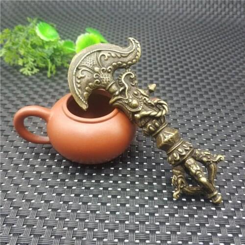 Pure Copper Dragon Head King Kong Axe King Kong Pestle Tantric Nepal Dharma Ethnic Style Decoration Evil Protection Pendant