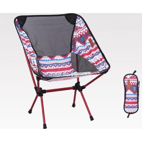 Colorful Outdoor Folding Chair Moon Chair Fishing Chair Director Chair Aluminum Alloy Chair Super Portable Leisure Chair