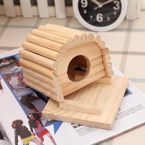 Hamster Mini House Wooden Cute Villa Chalet Hamster Squirrel Guinea pig Chinchilla Rodent Cage Accessories House Chewing Toys